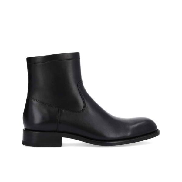 Boot zippée - Axel - Cuir de veau lisse - Noir