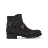 Other image of Zipped boot with double buckle - Hyrod - Suede leather - Charcoal grey