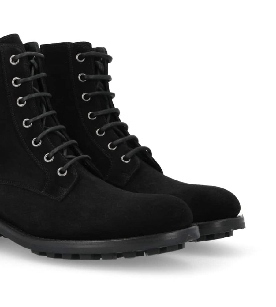 Boot zippée à lacets - Hyrod - Cuir velours - Noir