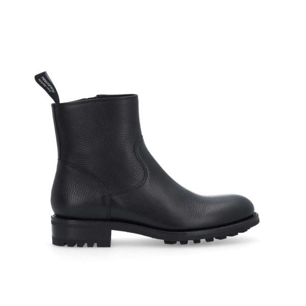 jean baptiste rautureau Hyrod Boot à lacets zippée en cuir velours Kaki